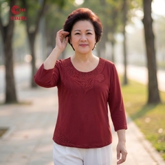 26170 - Áo Tay Lỡ Cổ Ren Thêu Hoa Đính Đá