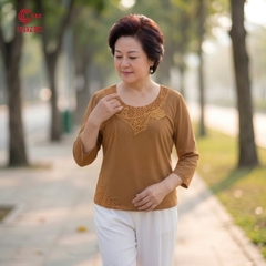 26170 - Áo Tay Lỡ Cổ Ren Thêu Hoa Đính Đá