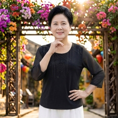 26171 - Áo Tay Lỡ Xòe Phối Ren Đính Đá