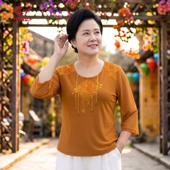 26171 - Áo Tay Lỡ Xòe Phối Ren Đính Đá