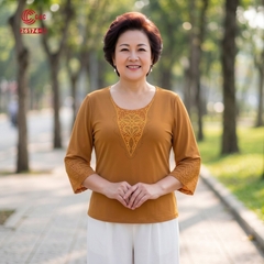 26174 - Áo Tay Lỡ Cổ Tròn Phối Ren Giọt Nước Đính Đá