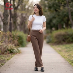 26204 - Quần Thun Ống Đứng Lưng Thun Ly Giữa
