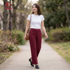 26204 - Quần Thun Ống Đứng Lưng Thun Ly Giữa