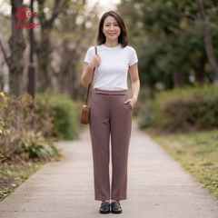 26204 - Quần Thun Ống Đứng Lưng Thun Ly Giữa