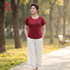 26225 - Áo Tay Cánh Hoa Thêu Hoa Phối Đá Trang Nhã