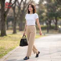 26239 - Quần Tây Vải Thun Ống Đứng Lưng Thun Ly Trần