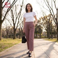 26239 - Quần Tây Vải Thun Ống Đứng Lưng Thun Ly Trần