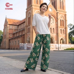 26314 - Quần Linen Ống Rộng Cạp Thun