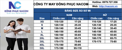 Áo học sinh sơ mi nam