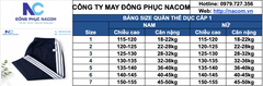 Quần thể dục Cấp 1 sọc trắng cào