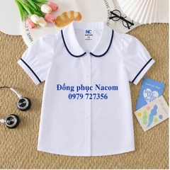 Áo học sinh sơ mi phối