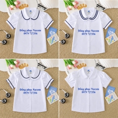 Áo học sinh sơ mi phối