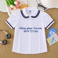 Áo học sinh sơ mi phối
