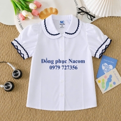 Áo học sinh sơ mi phối