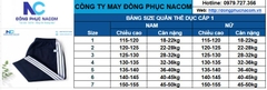 Bộ thể dục cotton - C1 Thống Nhất