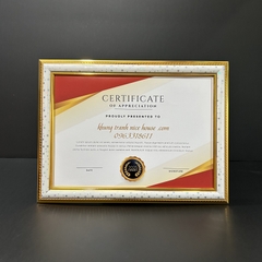 Khung Bằng khen Trắng Hoa Văn Ngôi Sao 326S