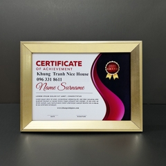 Khung Bằng Khen Màu Vàng Nhạt CV02