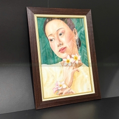 Tranh màu nước chân dung thiếu nữ