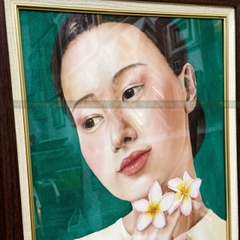 Tranh màu nước chân dung thiếu nữ