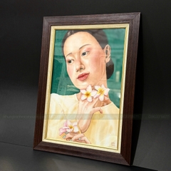 Tranh màu nước chân dung thiếu nữ