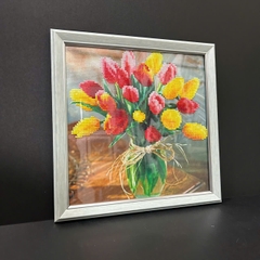Khung Tranh Đính Đá Xanh Nhạt 200X
