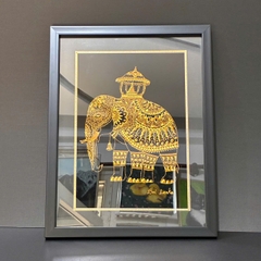 KHUNG ĐEN VIỀN MỎNG BO ĐEN CHỈ VÀNG F1D 