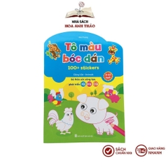 Sách - Bộ Tô Màu Bóc Dán 100+ Stickers (Song Ngữ Anh – Việt), bộ 6 quyển