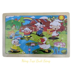 Đồ chơi Tranh Ghép Hình 24 Miếng Bằng Gỗ Cho Bé