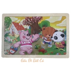 Đồ chơi Tranh Ghép Hình 24 Miếng Bằng Gỗ Cho Bé
