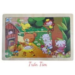 Đồ chơi Tranh Ghép Hình 24 Miếng Bằng Gỗ Cho Bé