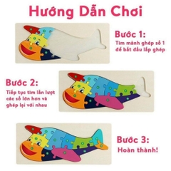 Đồ chơi tranh ghép nối 10 số - ghép tương ứng số 1-10 cho bé