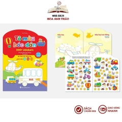 Sách - Bộ Tô Màu Bóc Dán 100+ Stickers (Song Ngữ Anh – Việt), bộ 6 quyển