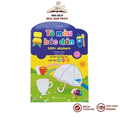 Sách - Bộ Tô Màu Bóc Dán 100+ Stickers (Song Ngữ Anh – Việt), bộ 6 quyển