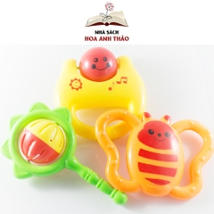 Đồ chơi Hộp 3 chiếc xúc xắc Antona lục lạc hình động vật dễ thương cho bé từ 3 tháng tuổi