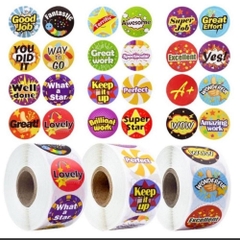 Sticker cuộn 500 hình dán các nhân vật hoạt hình và icon dễ thương, sticker trang trí dán sổ khen thưởng học sinh