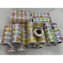 Sticker cuộn 500 hình dán các nhân vật hoạt hình và icon dễ thương, sticker trang trí dán sổ khen thưởng học sinh