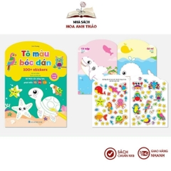 Sách - Bộ Tô Màu Bóc Dán 100+ Stickers (Song Ngữ Anh – Việt), bộ 6 quyển