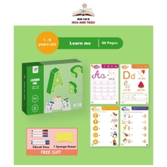 Sách vẽ thông minh cho bé xóa được, học liệu giáo dục sớm thương hiệu Lalala Baby 68 Trang
