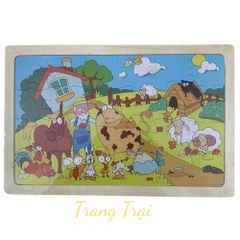 Đồ chơi Tranh Ghép Hình 24 Miếng Bằng Gỗ Cho Bé