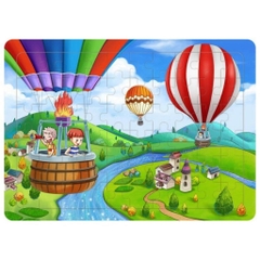 Tranh ghép hình bằng gỗ cho bé 60 mảnh - Đồ chơi ghép gỗ PUZZLE - Bộ xếp gỗ