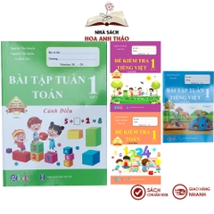 Sách - Bài tập tuần và Đề kiểm tra toán và tiếng việt lớp 1 học kỳ 1 Cánh diều