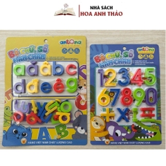 Combo Bộ chữ cái và bộ chữ số nam châm từ nhựa an toàn cho bé hàng Antona