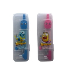 Compa học sinh Deli, Hồng/Xanh - 1 hộp - E8621