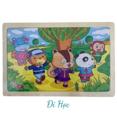 Đồ chơi Tranh Ghép Hình 24 Miếng Bằng Gỗ Cho Bé