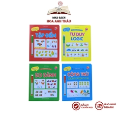 Sách - Làm toán không sợ sai Wipe clean viết xóa được Việt Hà Tặng kèm 2 bút (Bộ 4 quyển)