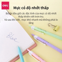 Bút Bi Deli Q033 36 Ngòi 0.7mm Màu Xanh Viết Đầu Trơn Phù Hợp Cho Học Sinh, Văn Phòng