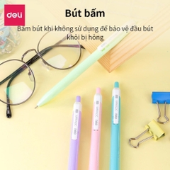 Bút Bi Deli Q033 36 Ngòi 0.7mm Màu Xanh Viết Đầu Trơn Phù Hợp Cho Học Sinh, Văn Phòng