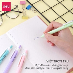 Bút Bi Deli Q033 36 Ngòi 0.7mm Màu Xanh Viết Đầu Trơn Phù Hợp Cho Học Sinh, Văn Phòng