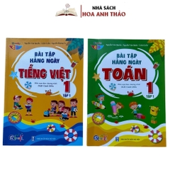 Combo 2 Sách - Combo Bài Tập Hằng Ngày Toán, Tiếng Việt Lớp 1 Tập 1i ( Cánh Diều )