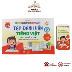Combo 2 quyển tập đánh vần tiếng việt 5.0 và toán tư duy 4-6 tuổi kèm bộ thẻ chữ cái chữ ghép